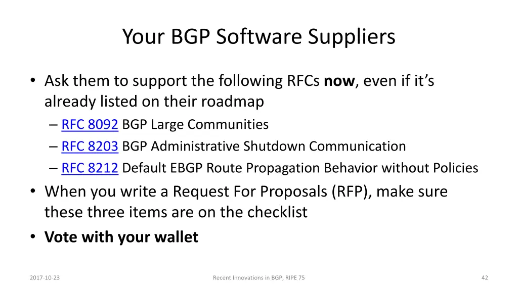 your bgp software suppliers