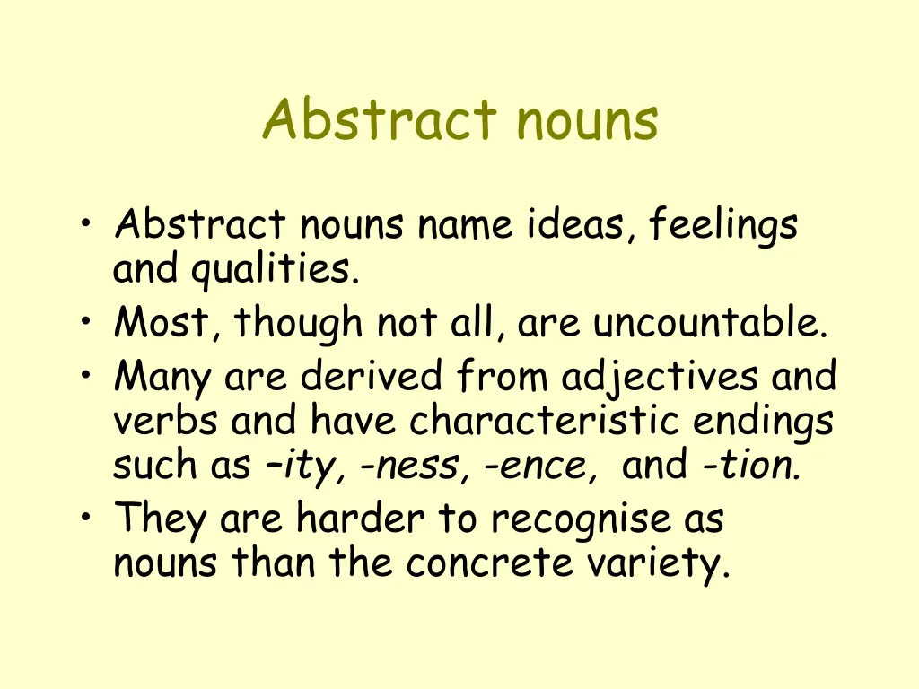 abstract nouns