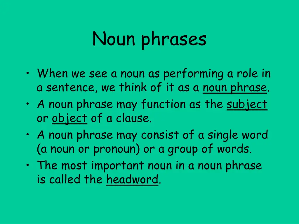 noun phrases