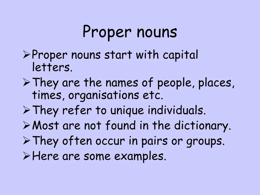 proper nouns