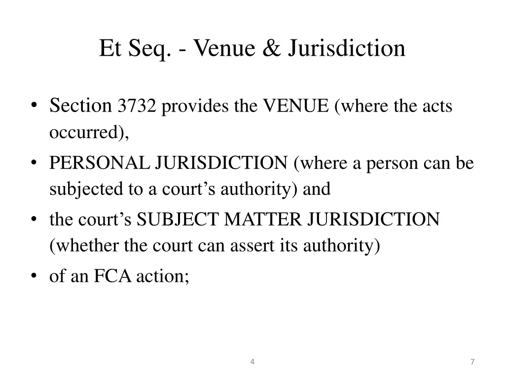 et seq venue jurisdiction