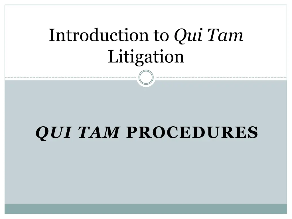 introduction to qui tam litigation 1