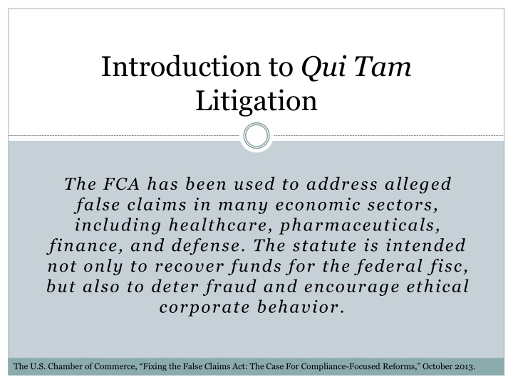 introduction to qui tam litigation