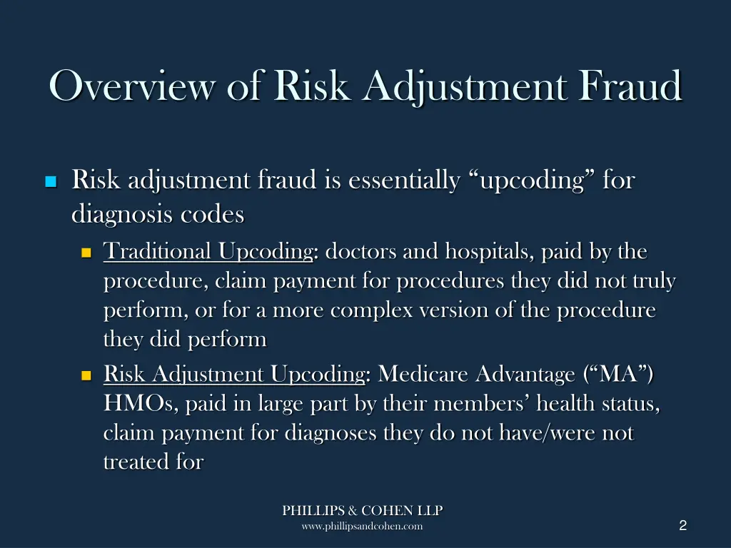 overview of risk adjustment fraud