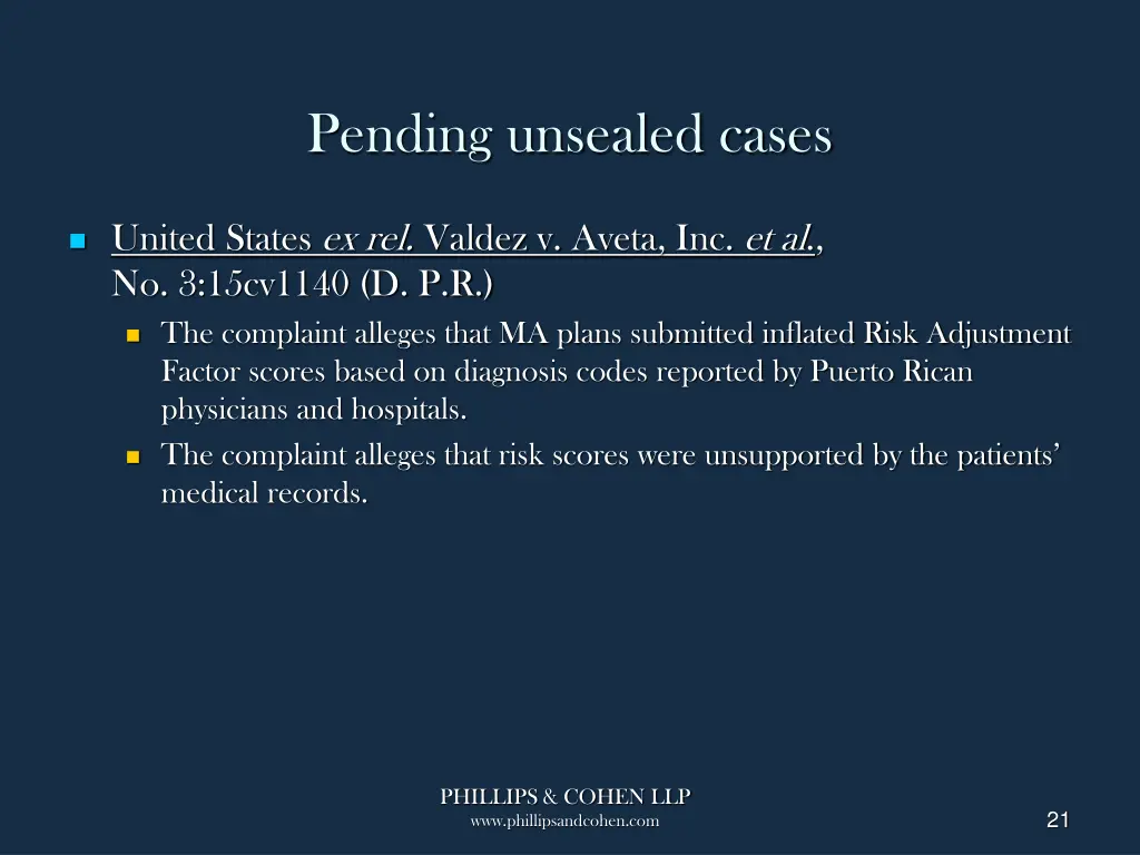 pending unsealed cases