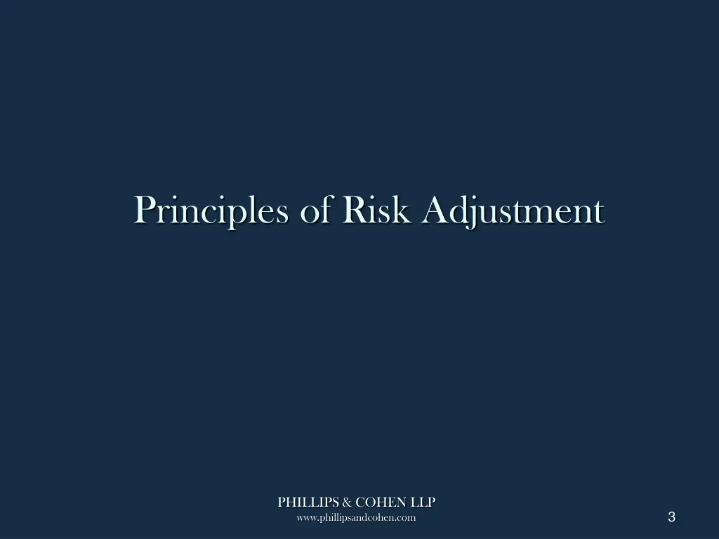 principles of risk adjustment