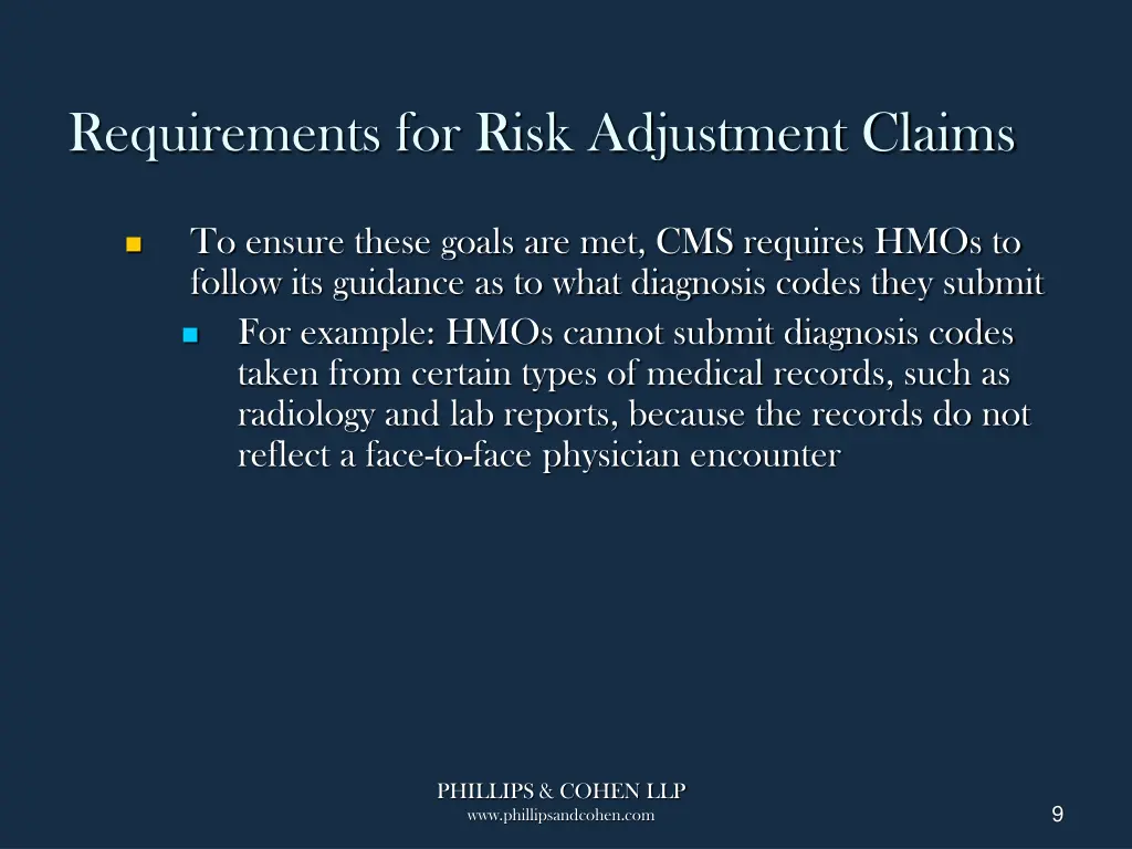 requirements for risk adjustment claims 2