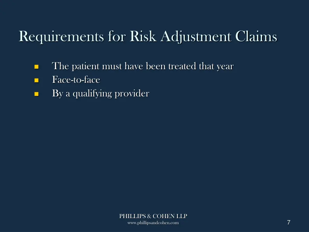 requirements for risk adjustment claims