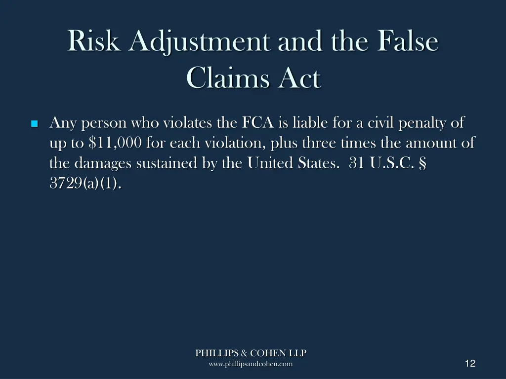 risk adjustment and the false claims act 1