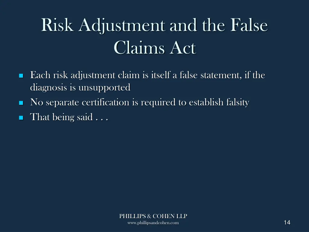 risk adjustment and the false claims act 2