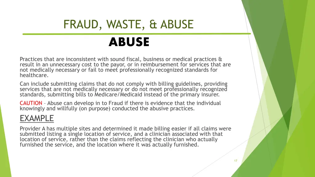 fraud waste abuse abuse