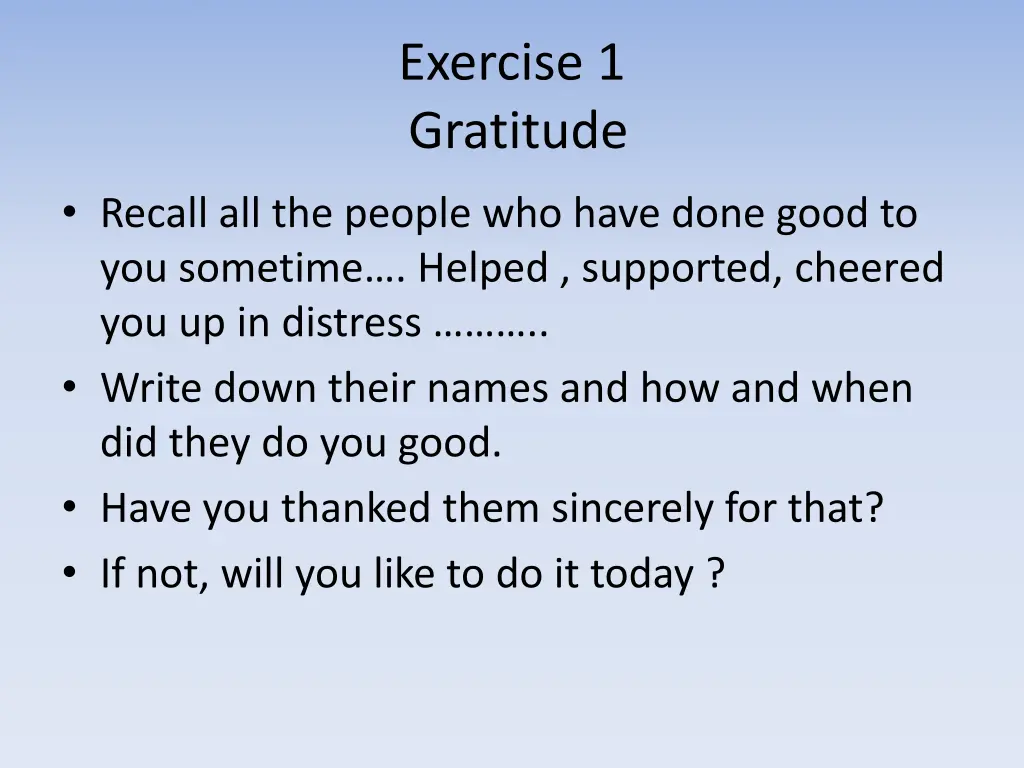 exercise 1 gratitude