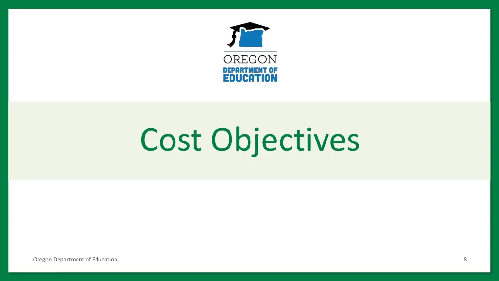 cost objectives