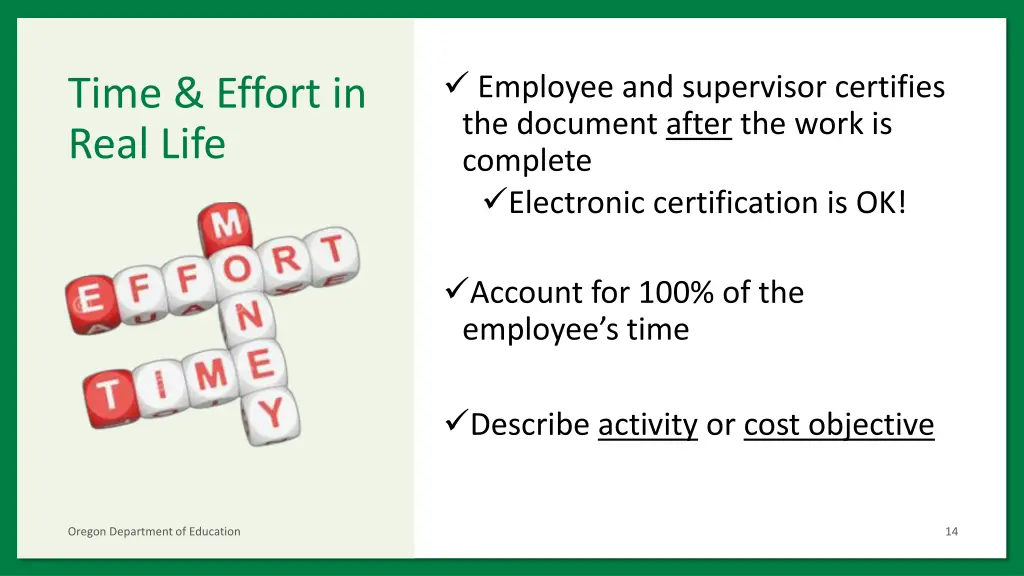 employee and supervisor certifies the document