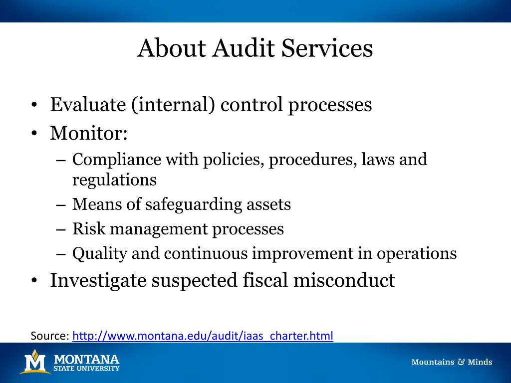 about audit services