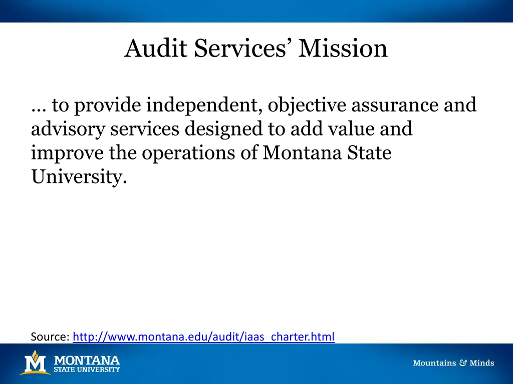 audit services mission