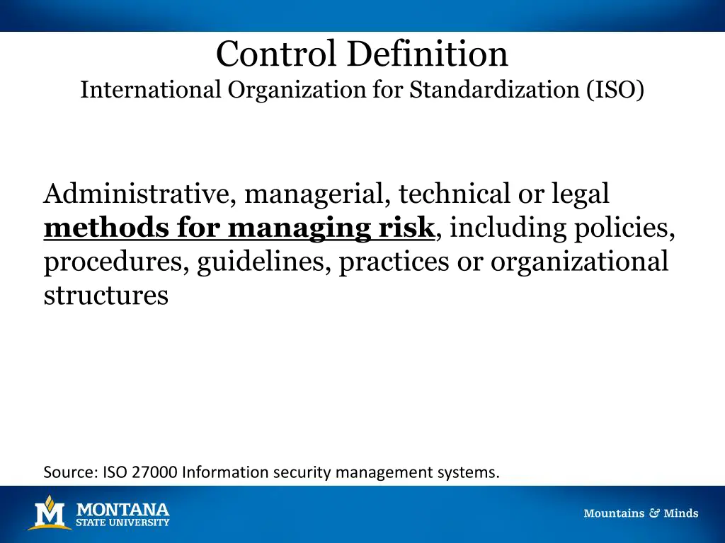 control definition international organization