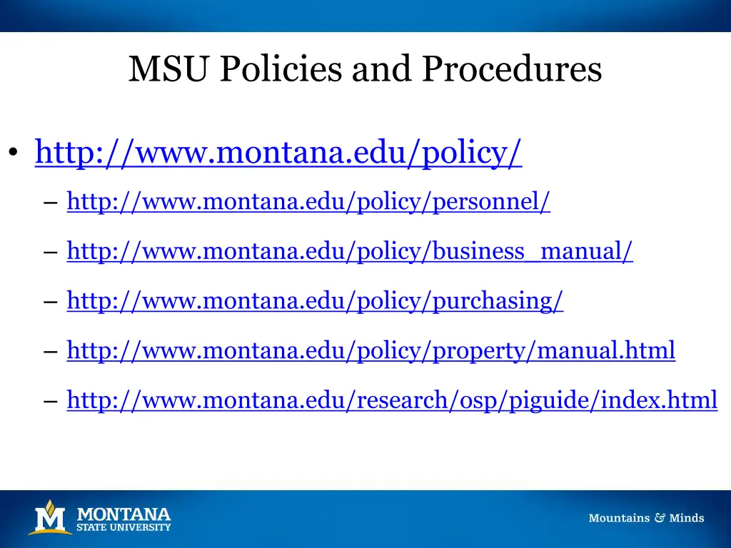 msu policies and procedures