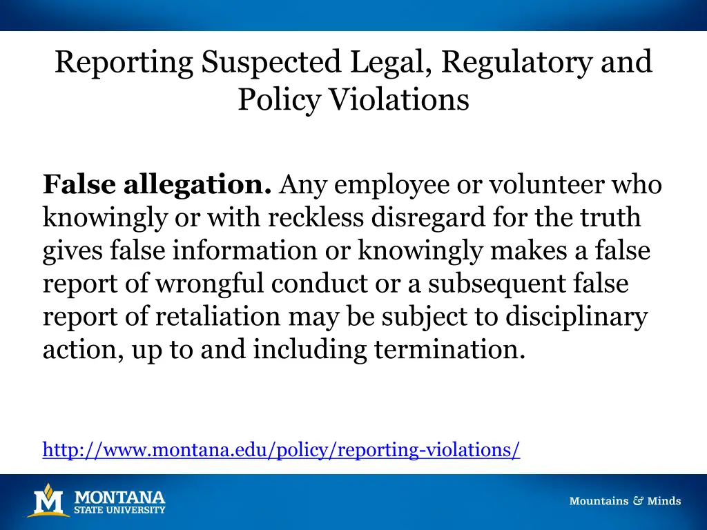 reporting suspected legal regulatory and policy 1