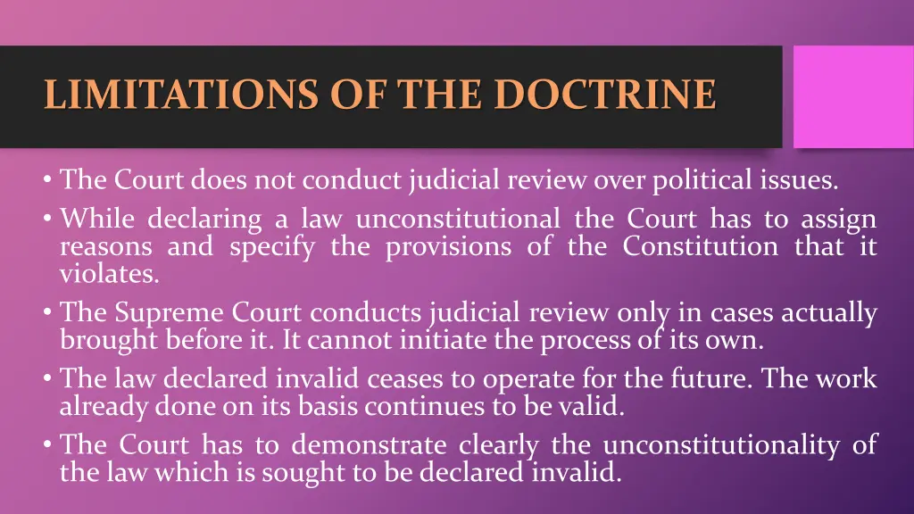 limitations of the doctrine