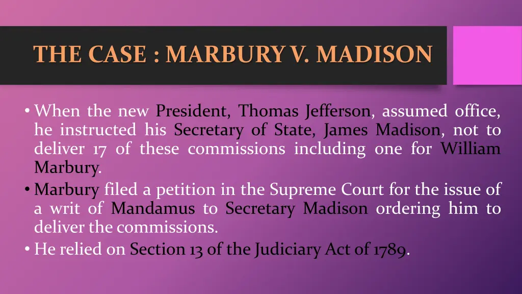 the case marbury v madison 1