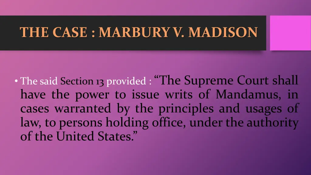 the case marbury v madison 2