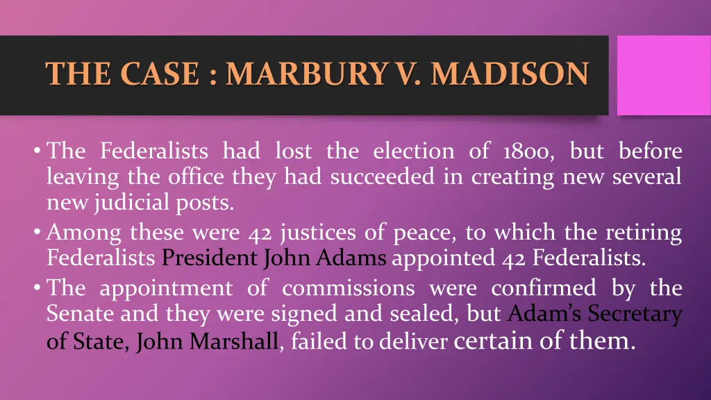 the case marbury v madison