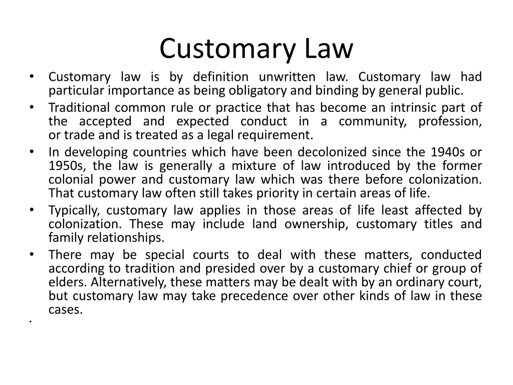 customary law