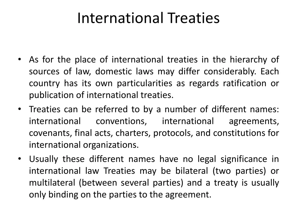 international treaties