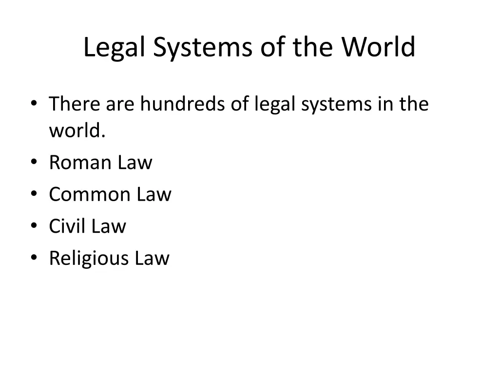 legal systems of the world