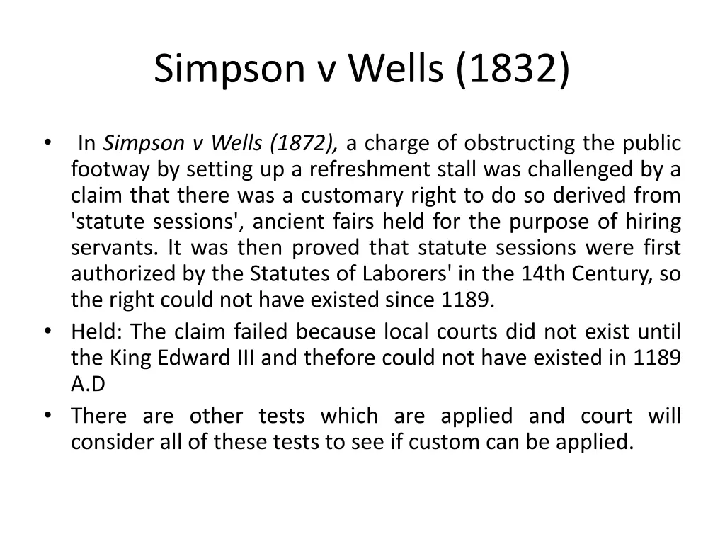 simpson v wells 1832