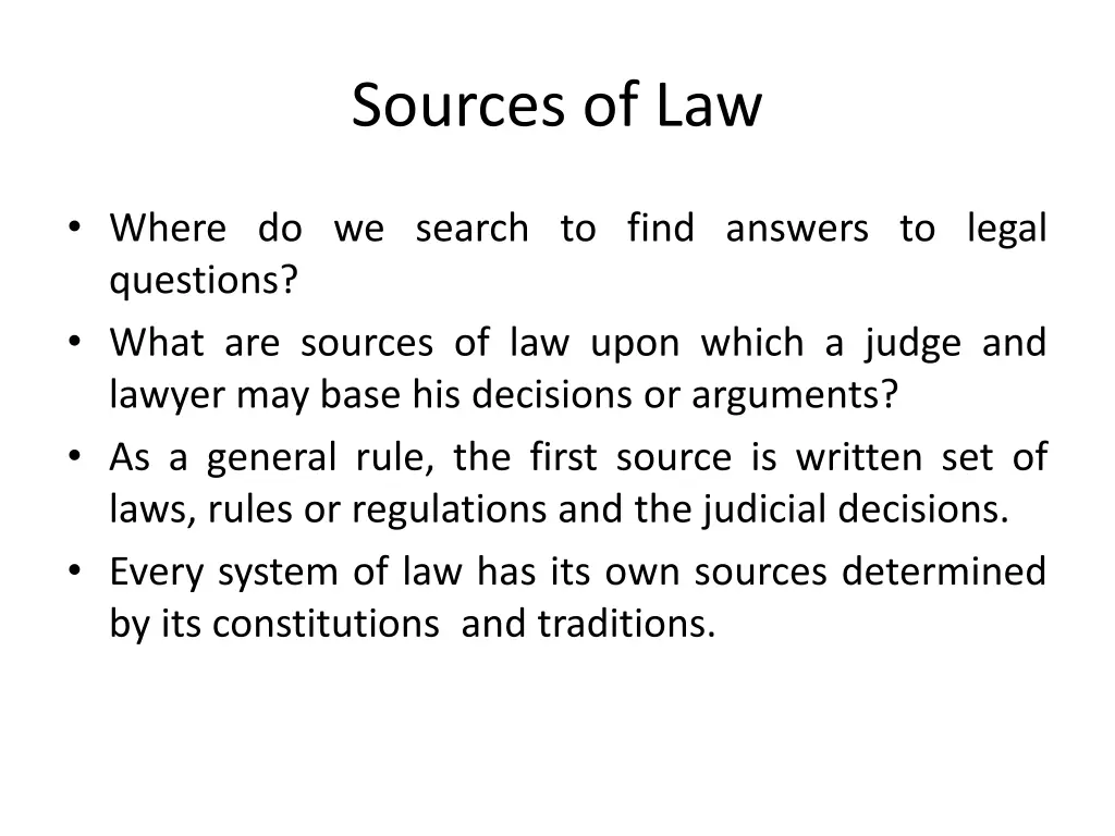 sources of law