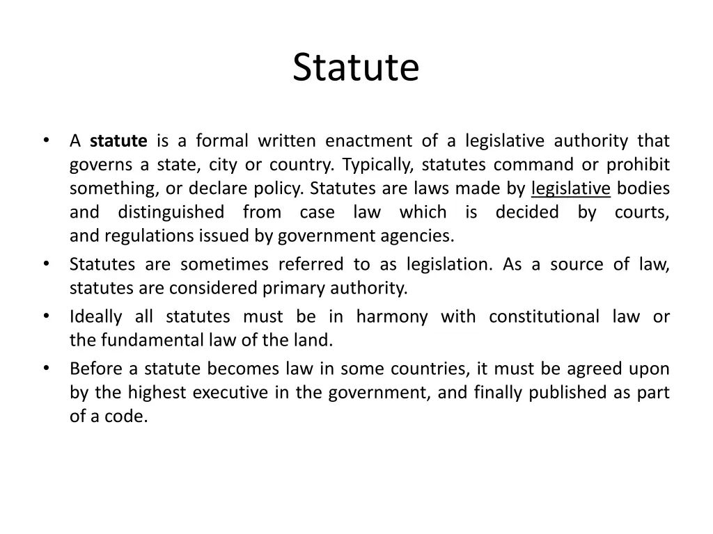 statute