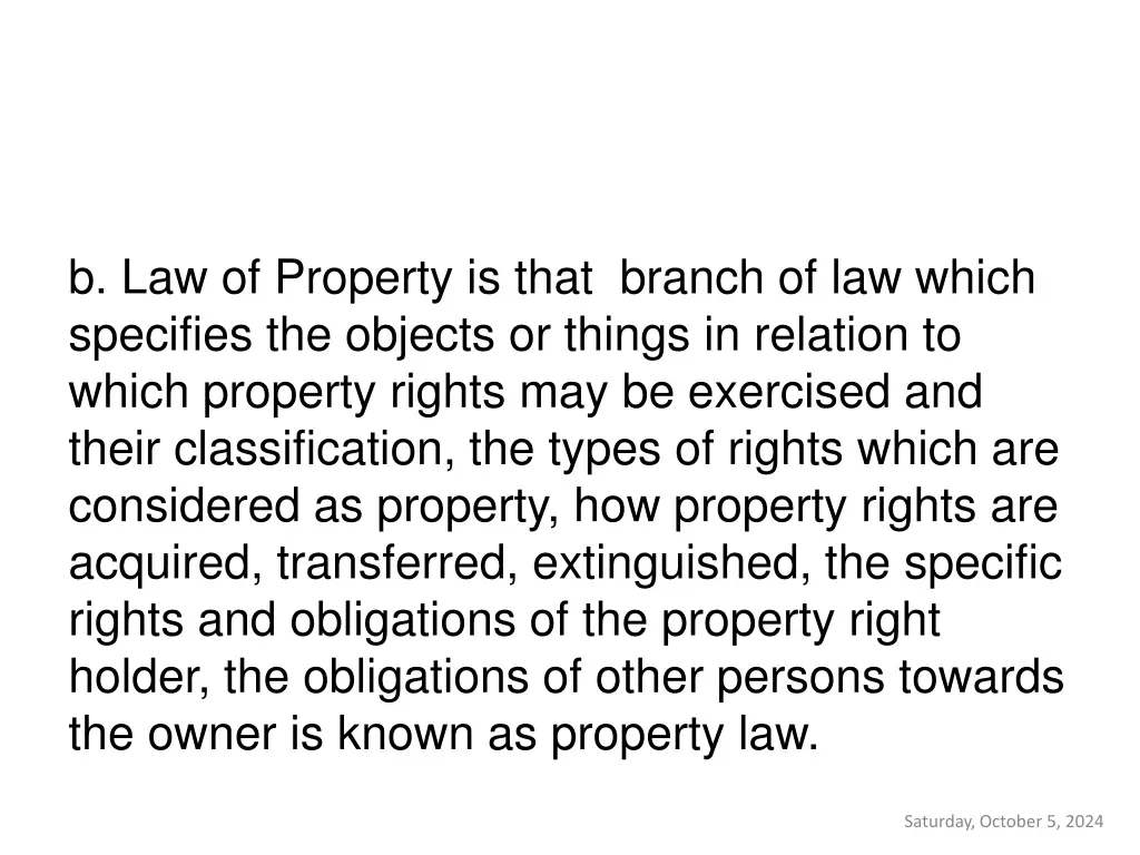 b law of property is that branch of law which