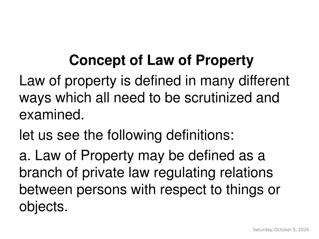 concept of law of property law of property