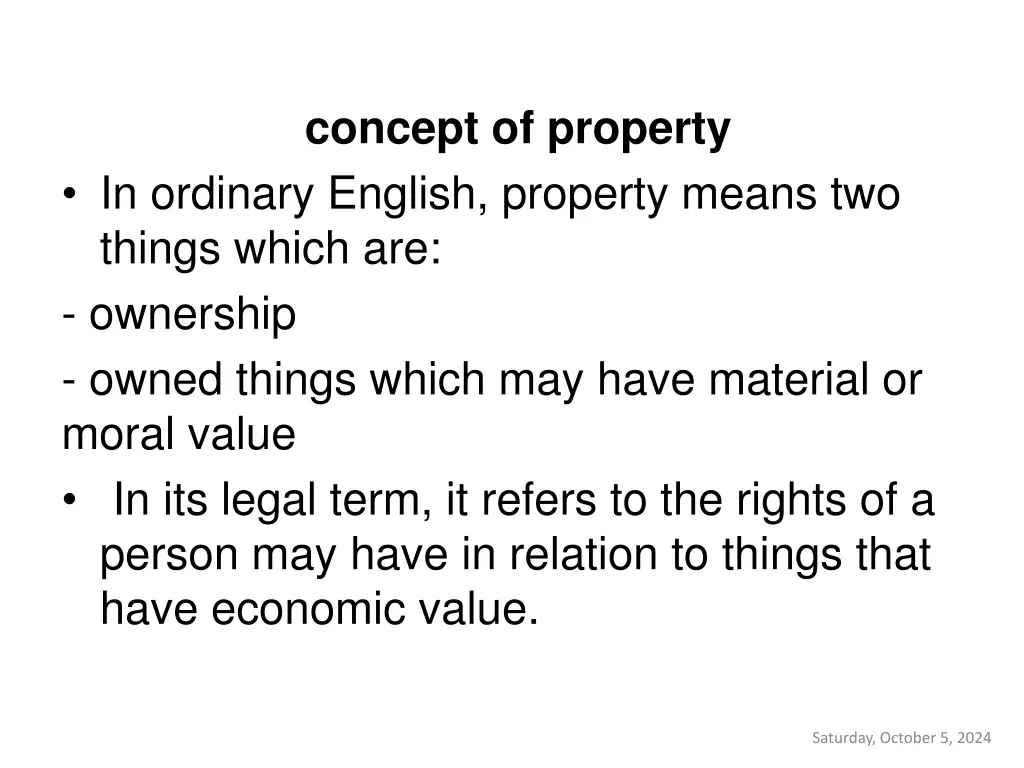 concept of property