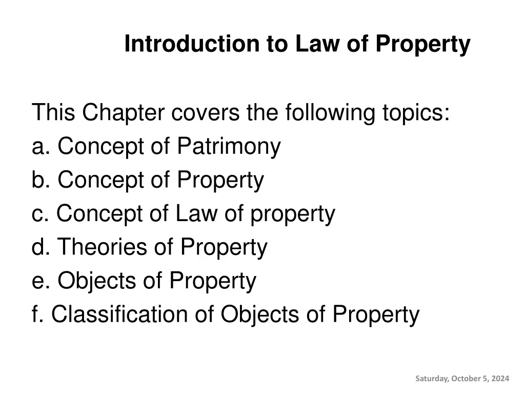 introduction to law of property