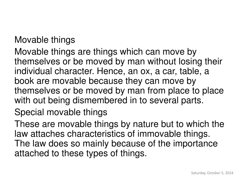 movable things movable things are things which