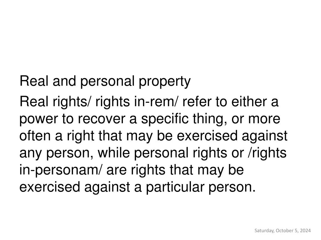 real and personal property real rights rights