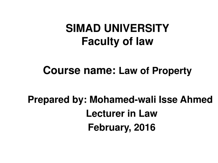 simad university faculty of law