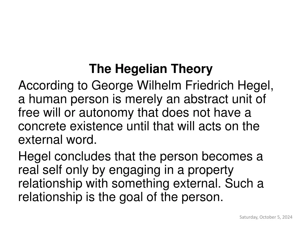 the hegelian theory