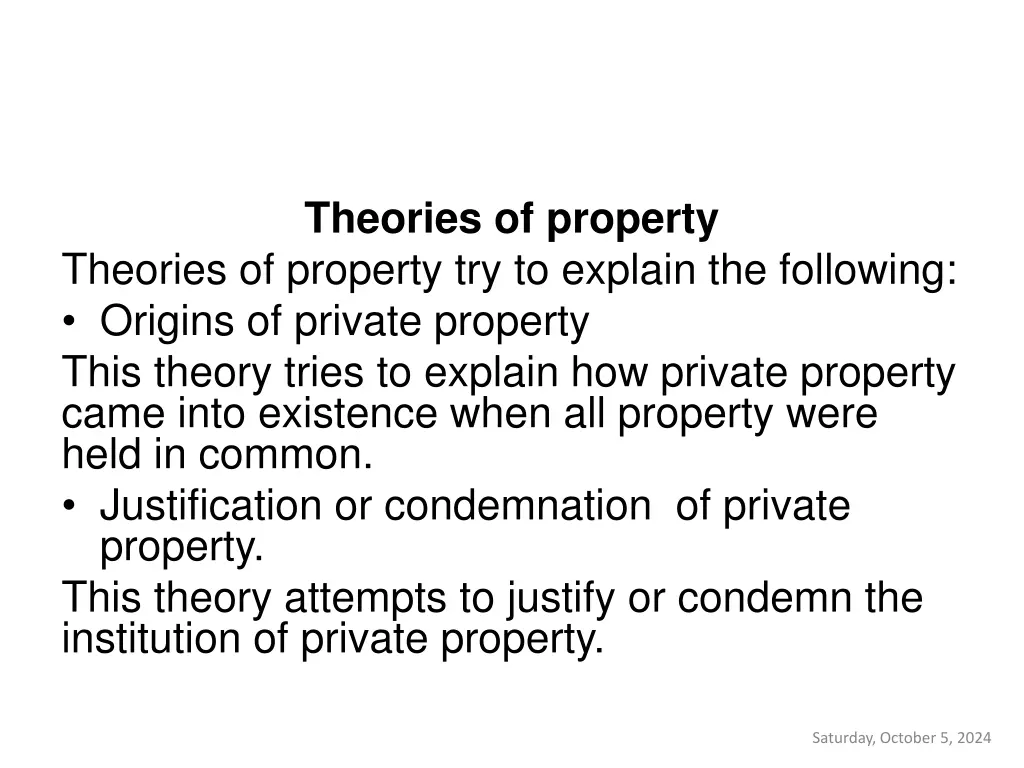 theories of property