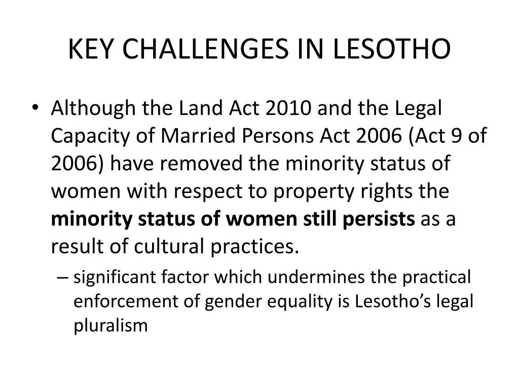 key challenges in lesotho 2