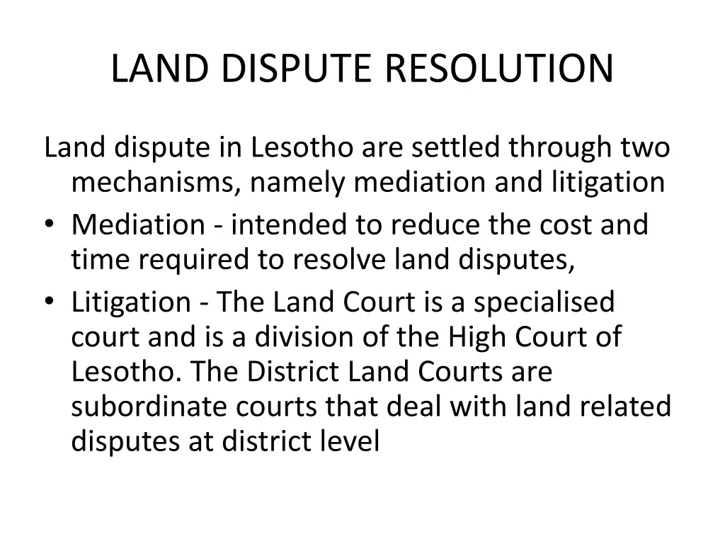 land dispute resolution