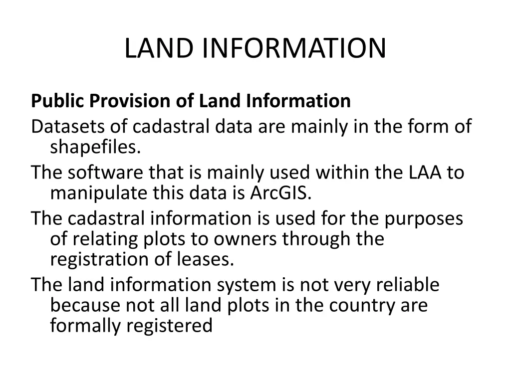 land information