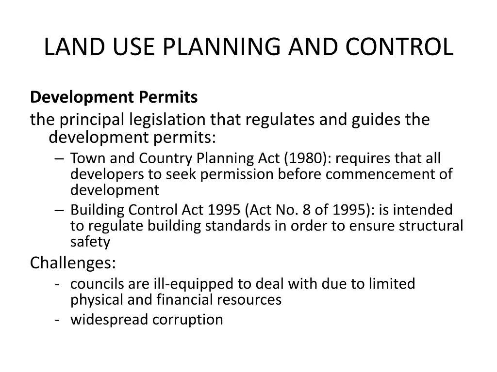 land use planning and control 1