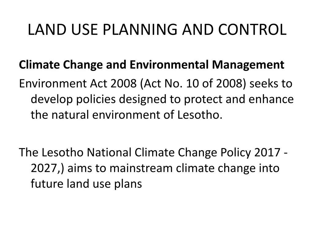 land use planning and control 2