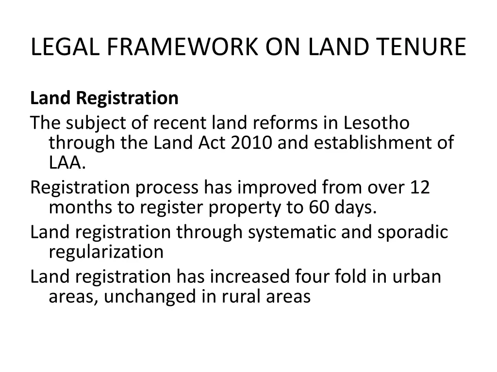 legal framework on land tenure 1