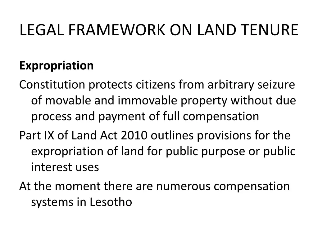 legal framework on land tenure 2