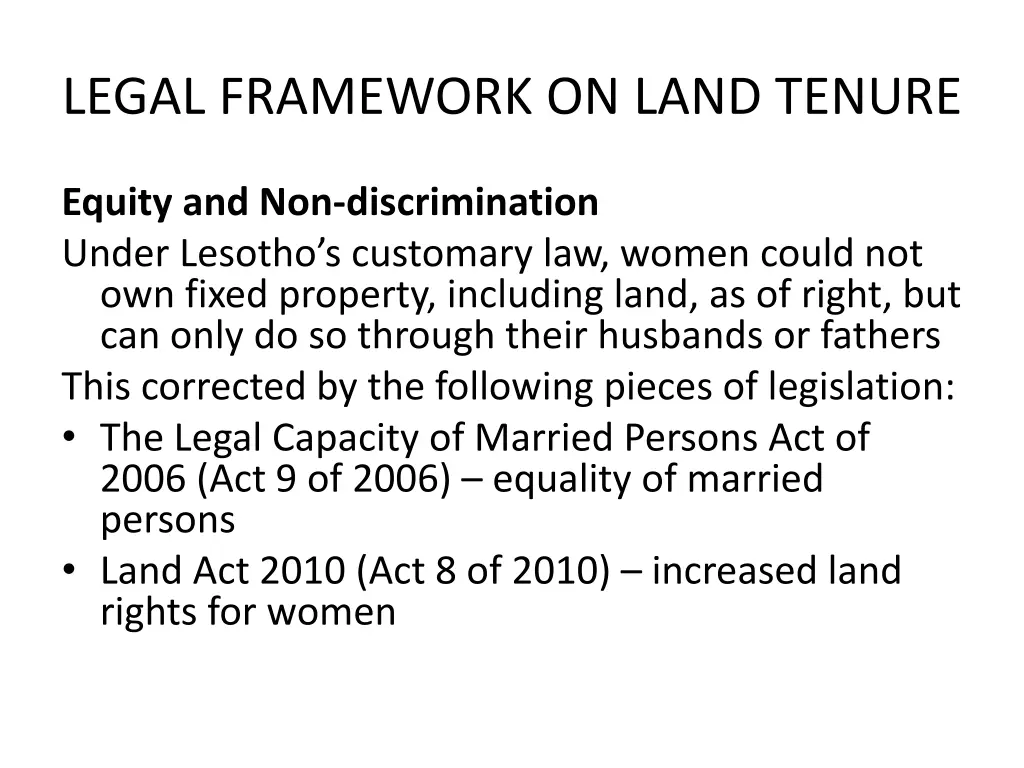 legal framework on land tenure 3